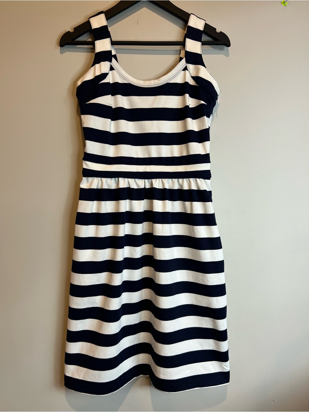 Tommy Hilfiger Navy White Striped Fit Flare Sleeveless Nautical Dress Sz 0